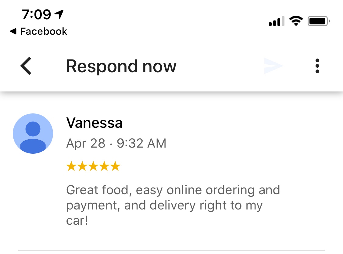 Online ordering Feedback